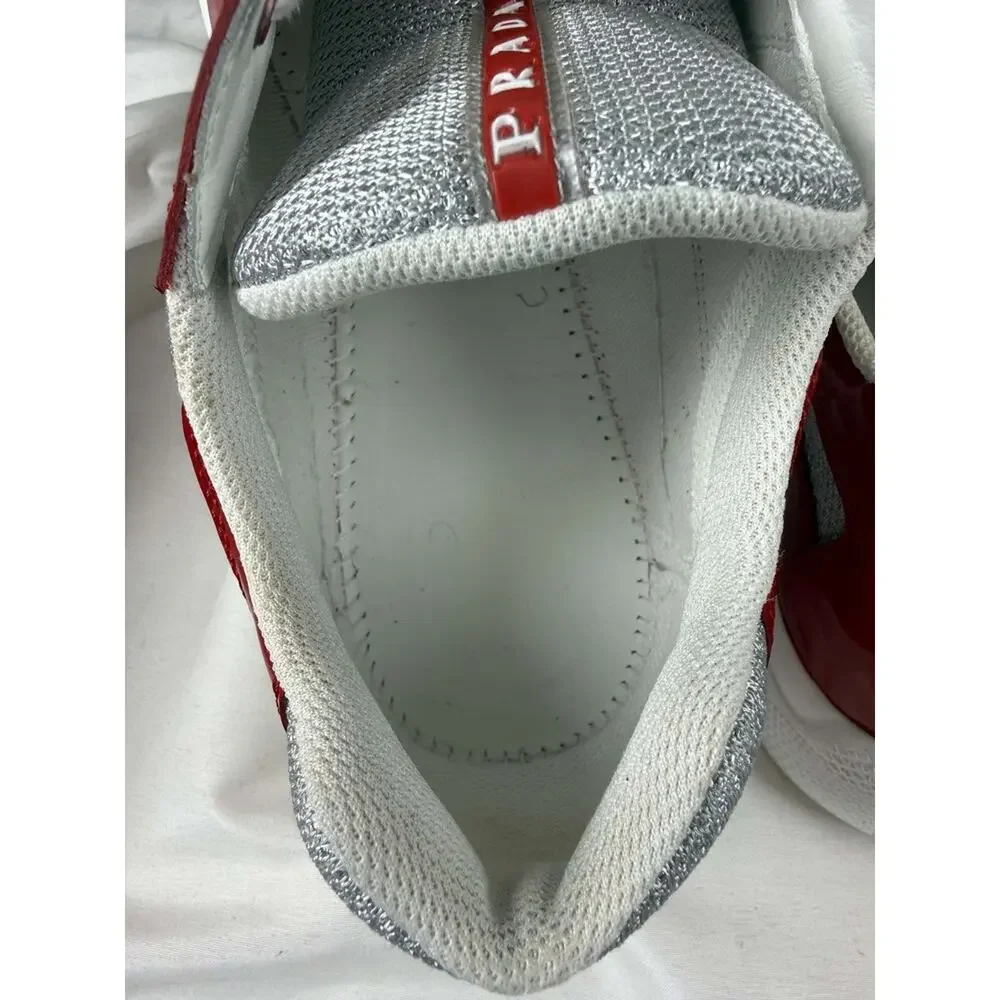 US Mens Size 9.5 Prada America Cup Red in Box SPB-JB 366788